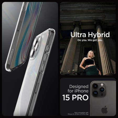 SPIGEN ULTRA HYBRID IPHONE 15 PRO FROST CLEAR