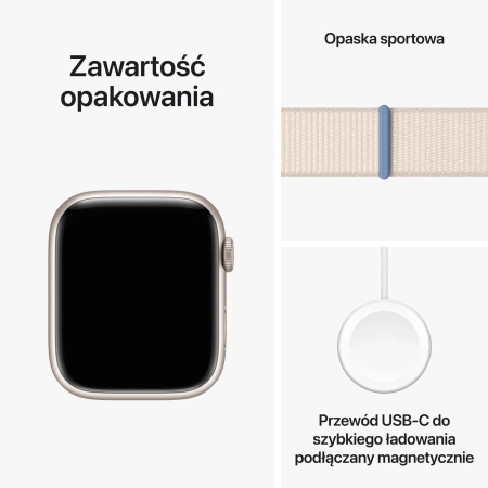 Apple Watch Series 9 GPS + Cellular 45mm Starlight Aluminium Case with Starlight Sport Loop