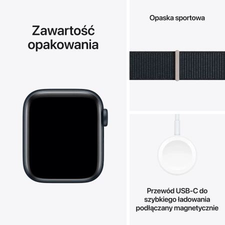 Apple Watch SE GPS 40mm Midnight Aluminium Case with Midnight Sport Loop