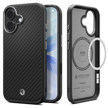 SPIGEN ENZO ARAMID ”T” MAG MAGSAFE IPHONE 17 BLACK/SILVER