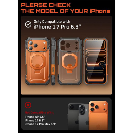 SUPCASE UB GRIP PRO MAG MAGSAFE IPHONE 17 PRO CLEAR/CORAL