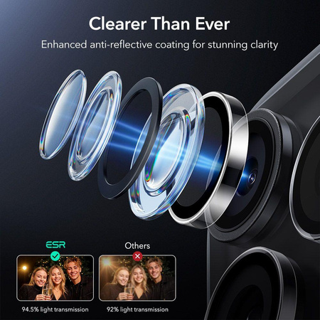 OSŁONA NA APARAT ESR ARMORITE CAMERA PROTECTOR IPHONE 14 PRO / MAX / 15 PRO / MAX / 16 PRO / MAX / 17 PRO / MAX CLEAR