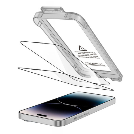SZKŁO HARTOWANE TECH-PROTECT QUICK SET+ 2-PACK IPHONE 14 PRO BLACK