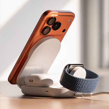 RINGKE QI2.2 25W 3IN1 MAGNETIC MAGSAFE WIRELESS FOLDING CHARGER WHITE