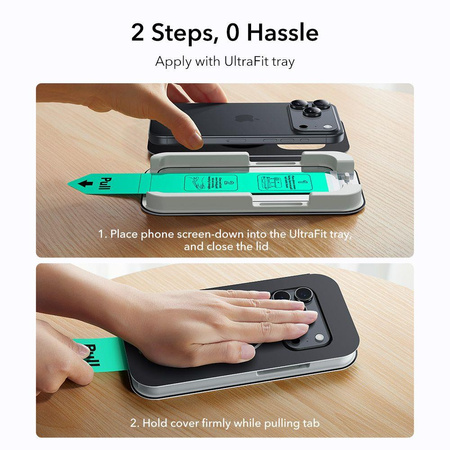 SZKŁO HARTOWANE ESR ULTRAFIT TEMPERED GLASS 2-PACK IPHONE 17 PRO BLACK