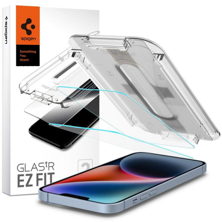 SZKŁO HARTOWANE SPIGEN GLAS.TR ”EZ FIT” 2-PACK IPHONE 13 / 13 PRO / 14 / 16E CLEAR