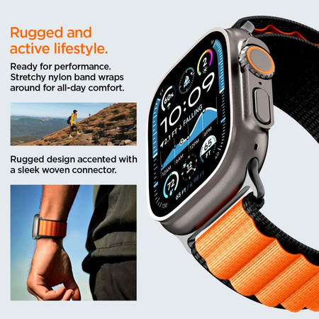 SPIGEN WBF1 BAND APPLE WATCH 8 / 9 / 10 / 11 / SE / ULTRA (44 / 45 / 46 / 49 MM) BLACK/ORANGE