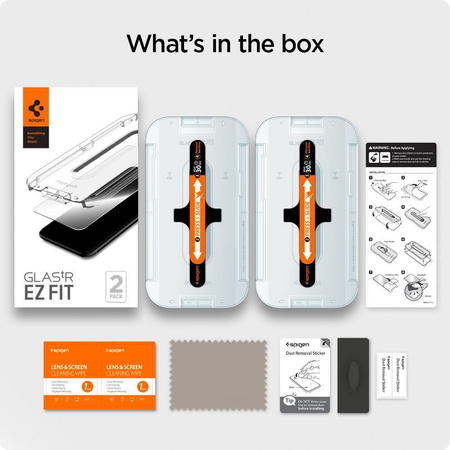 SZKŁO HARTOWANE SPIGEN GLAS.TR ”EZ FIT” 2-PACK IPHONE 12 / 12 PRO CLEAR