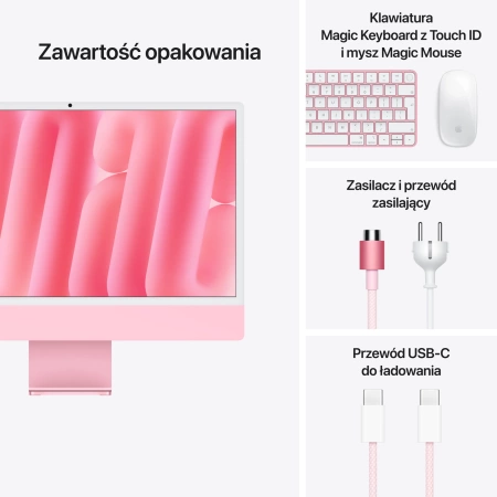 24-inch iMac with Retina 4.5K display: Apple M4 chip with 10‑core CPU and 10‑core GPU, 24GB, 512GB SSD - Pink