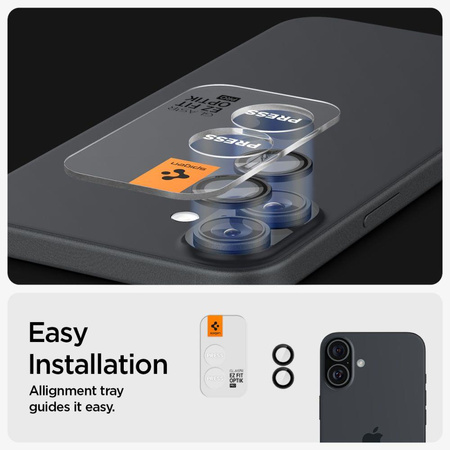 OSŁONA APARATU SPIGEN OPTIK PRO GLAS.TR ”EZ FIT” CAMERA PROTECTOR 2-PACK IPHONE 16 / 16 PLUS / 17 BLACK