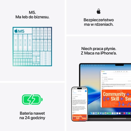 MacBook Pro 14 M5 10 rdzeni CPU, 10 rdzeni GPU, 16 GB RAM, 1TB SSD Gwiezdna czerń