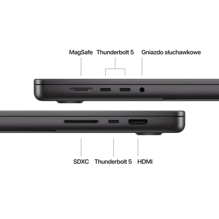 Apple MacBook Pro 16 M4 Pro 14 rdzeni CPU 20 rdzeni GPU, 48GB RAM 512GB SSD - Gwiezdna czerń