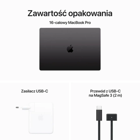 MacBook Pro 16 M3 Pro 12 rdzeni CPU 18 rdzeni GPU, 36 GB RAM 512 GB SSD - Gwiezdna czerń
