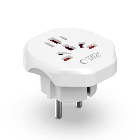 TECH-PROTECT UNIVERSAL TRAVEL ADAPTER FROM EU WHITE