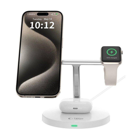 TECH-PROTECT QI15W-A35 3IN1 MAGNETIC MAGSAFE WIRELESS CHARGER WHITE