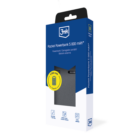 Accessories - 3mk Pocket Powerbank 5,000mAh 12W USB 1C-Grey