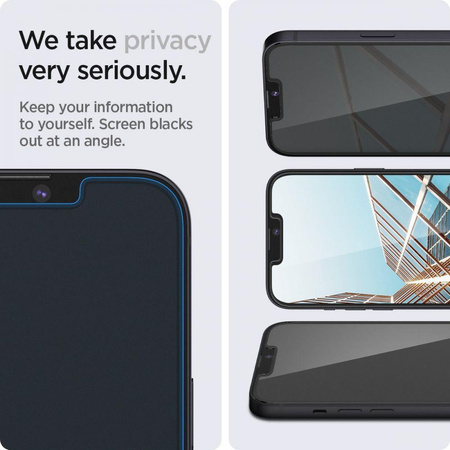 SZKŁO HARTOWANE SPIGEN GLAS.TR ”EZ FIT” 2-PACK IPHONE 13 / 13 PRO / 14 / 16E PRIVACY