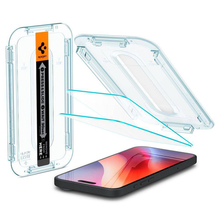 SZKŁO HARTOWANE SPIGEN GLAS.TR ”EZ FIT” 2-PACK IPHONE 15 / 16 CLEAR