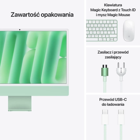 24-inch iMac with Retina 4.5K display: Apple M4 chip with 10‑core CPU and 10‑core GPU, 16GB, 512GB SSD - Green