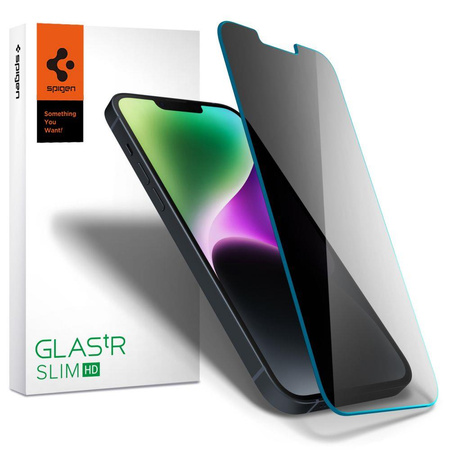 SZKŁO HARTOWANE SPIGEN GLAS.TR SLIM IPHONE 13 / 13 PRO / 14 / 16E PRIVACY
