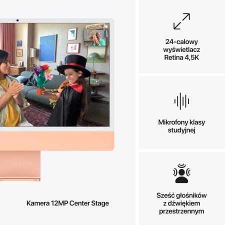24-inch iMac with Retina 4.5K display: Apple M4 chip with 10‑core CPU and 10‑core GPU, 24GB, 512GB SSD - Orange