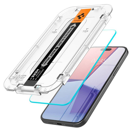 SZKŁO HARTOWANE SPIGEN GLAS.TR ”EZ FIT” 2-PACK IPHONE 15 / 16 CLEAR