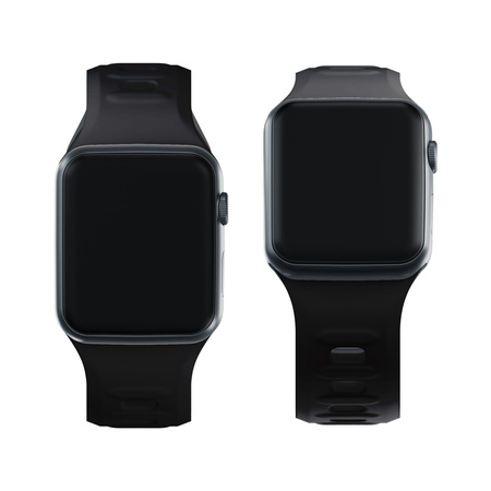 42/44/45/49 mm Black - 3mk Silicone Watch Strap for Apple