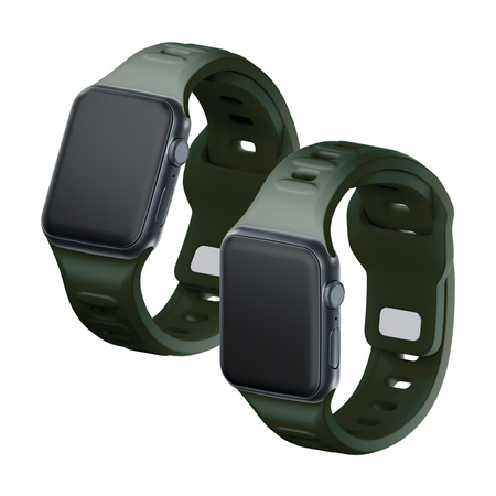 42/44/45/49 mm Dark Green - 3mk Silicone Watch Strap for Apple