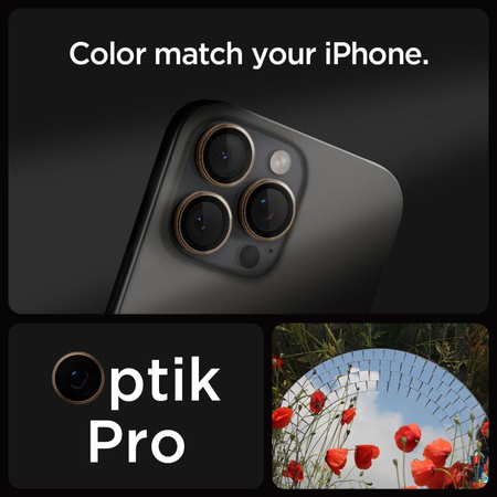 OSŁONA APARATU SPIGEN OPTIK PRO GLAS.TR ”EZ FIT” CAMERA PROTECTOR 2-PACK IPHONE 16 PRO / MAX / 17 PRO / MAX DESERT TITANIUM