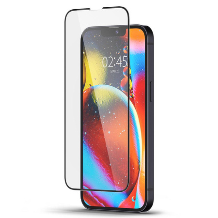 SZKŁO HARTOWANE SPIGEN GLASS FC IPHONE 13 / 13 PRO / 14 / 16E BLACK