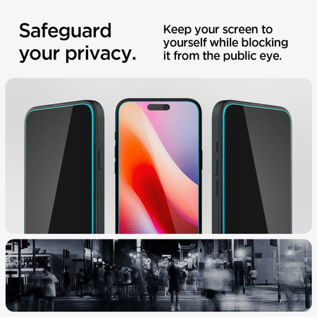 SZKŁO HARTOWANE SPIGEN GLAS.TR ”EZ FIT” 2-PACK IPHONE 15 / 16 PRIVACY
