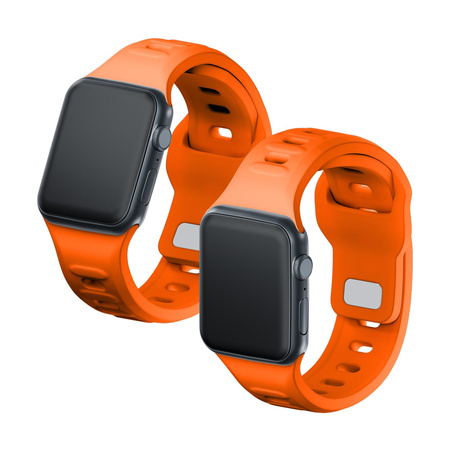 38/40/41 mm Orange - 3mk Silicone Watch Strap for Apple