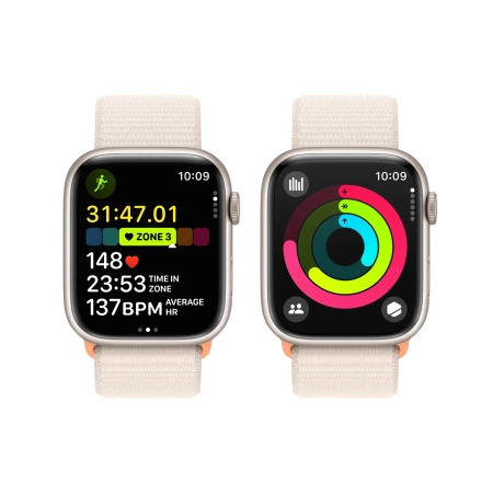 Apple Watch Series 9 GPS + Cellular 45mm Starlight Aluminium Case with Starlight Sport Loop