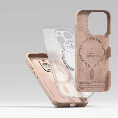 RINGKE SILICONE MAGNETIC MAGSAFE IPHONE 16 PRO MAX PINK SAND