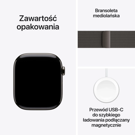 Apple Watch Series 10 GPS + Cellular 42mm Slate Titanium Case with Slate Milanese Loop