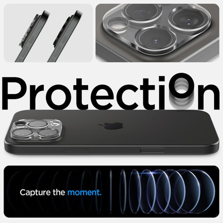 OSŁONA APARATU SPIGEN OPTIK.TR CAMERA PROTECTOR 2-PACK IPHONE 14 PRO / MAX / 15 PRO / MAX / 16 PRO / MAX CRYSTAL CLEAR