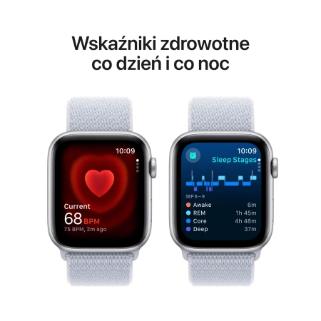 Apple Watch SE GPS + Cellular 40mm Silver Aluminium Case with Blue Cloud Sport Loop