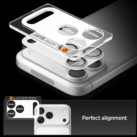 OSŁONA APARATU SPIGEN OPTIK PRO XL GLAS.TR ”EZ FIT” CAMERA PROTECTOR IPHONE 17 PRO MAX SILVER