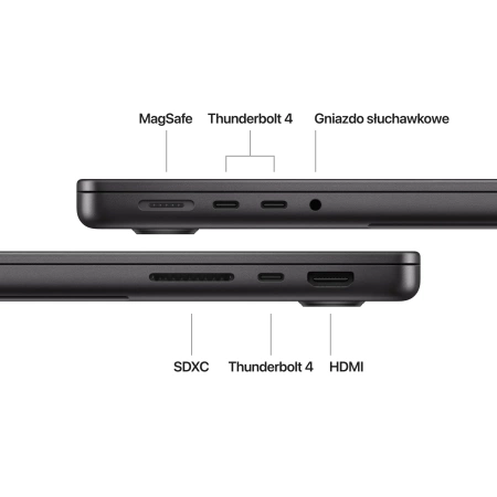 Apple MacBook 14 Pro M4 10 rdzeni CPU 10 rdzeni GPU, 24GB RAM 1TB SSD - Gwiezdna czerń