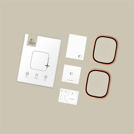 SZKŁO HARTOWANE TECH-PROTECT GLASS RING 2-PACK APPLE WATCH ULTRA 1 / 2 / 3 (49 MM) COSMIC ORANGE