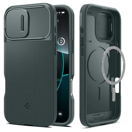 SPIGEN OPTIK ARMOR MAG MAGSAFE IPHONE 16 PRO MAX ABYSS GREEN