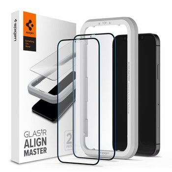 SZKŁO HARTOWANE SPIGEN ALM GLASS FC 2-PACK IPHONE 12 / 12 PRO BLACK