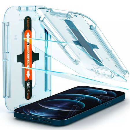SZKŁO HARTOWANE SPIGEN GLAS.TR ”EZ FIT” 2-PACK IPHONE 12 PRO MAX