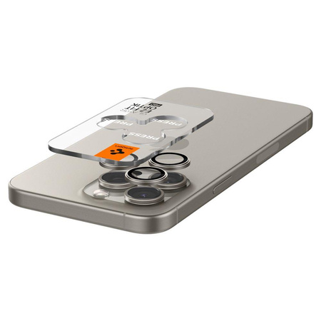 OSŁONA APARATU SPIGEN OPTIK PRO GLAS.TR ”EZ FIT” CAMERA PROTECTOR 2-PACK IPHONE 14 PRO / MAX / 15 PRO / MAX / 16 PRO / MAX / 17 PRO / MAX NATURAL TITANIUM