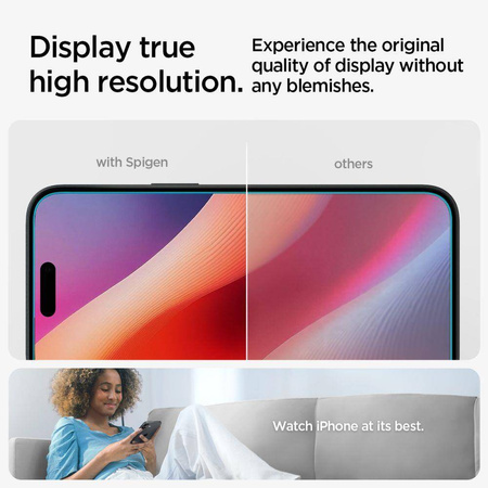 SZKŁO HARTOWANE SPIGEN GLAS.TR ”EZ FIT” 2-PACK IPHONE 15 / 16 CLEAR