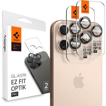 OSŁONA APARATU SPIGEN OPTIK PRO GLAS.TR ”EZ FIT” CAMERA PROTECTOR 2-PACK IPHONE 16 PRO / MAX / 17 PRO / MAX DESERT TITANIUM