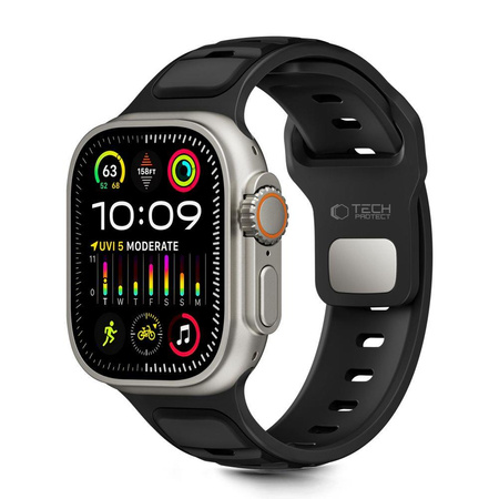 TECH-PROTECT ICONBAND LINE APPLE WATCH 8 / 9 / 10 / 11 / SE / ULTRA (44 / 45 / 46 / 49 MM) BLACK/BLACK