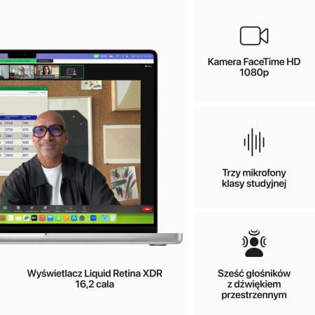 MacBook Pro 16 M3 Max 16 rdzeni CPU 40 rdzeni GPU, 48 GB RAM 1 TB SSD - Srebrny