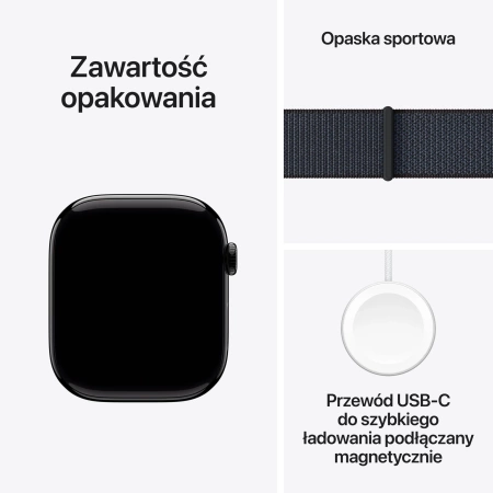Apple Watch Series 10 GPS 46mm Jet Black Aluminium Case with Ink Sport Loop