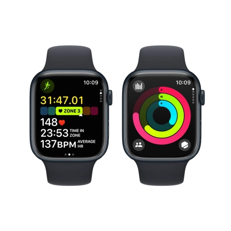Apple Watch Series 9 GPS + Cellular 45mm Midnight Aluminium Case with Midnight Sport Band - S/M